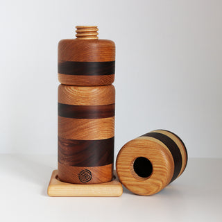 2 en 1 - moulin à poivre et salière - merisier/frêne/noyer