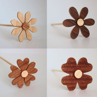 Fleurs en bois - Merisier/chêne/noyer/cerisier