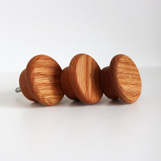 3 crochets muraux ronds - chêne
