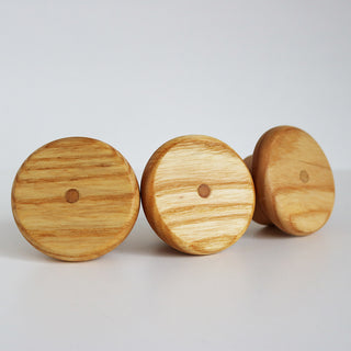 3 crochets muraux ronds - frêne