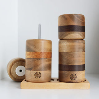 Ensemble moulin poivre/sel - érable/chêne/noyer - 6 po