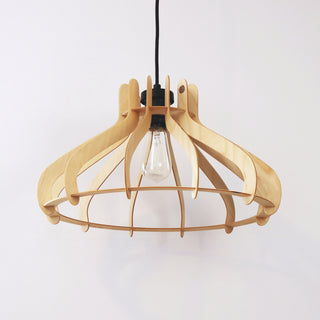 Luminaire en bois style vintage – abat-jour fait main fabriqué au Québec