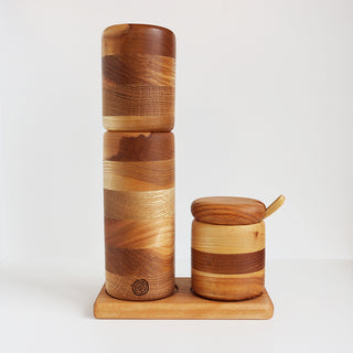Duo - moulin 9po - main de sel - merisier/chêne/frêne
