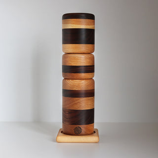 Moulin à poivre et salière 2-en-1 en bois 9 po avec plateau