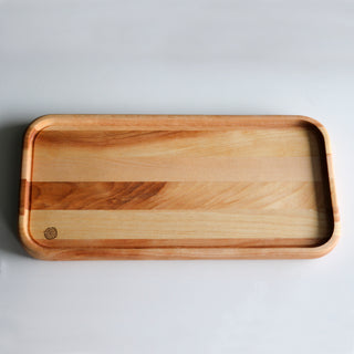 Plateau de présentation réversible en bois 7 × 14 po | Merisier
