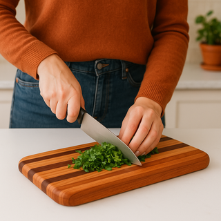 Plateau réversible en bois 7 × 14 po utilisé comme planche à découper